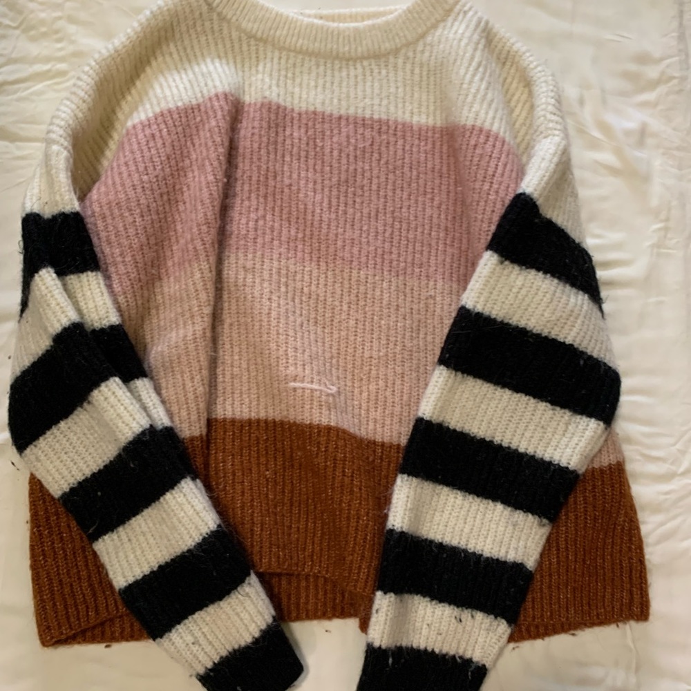 Striped Color Blocked Sweater